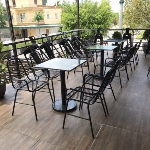 Bàn ghế sắt ngoài trời BGS001
